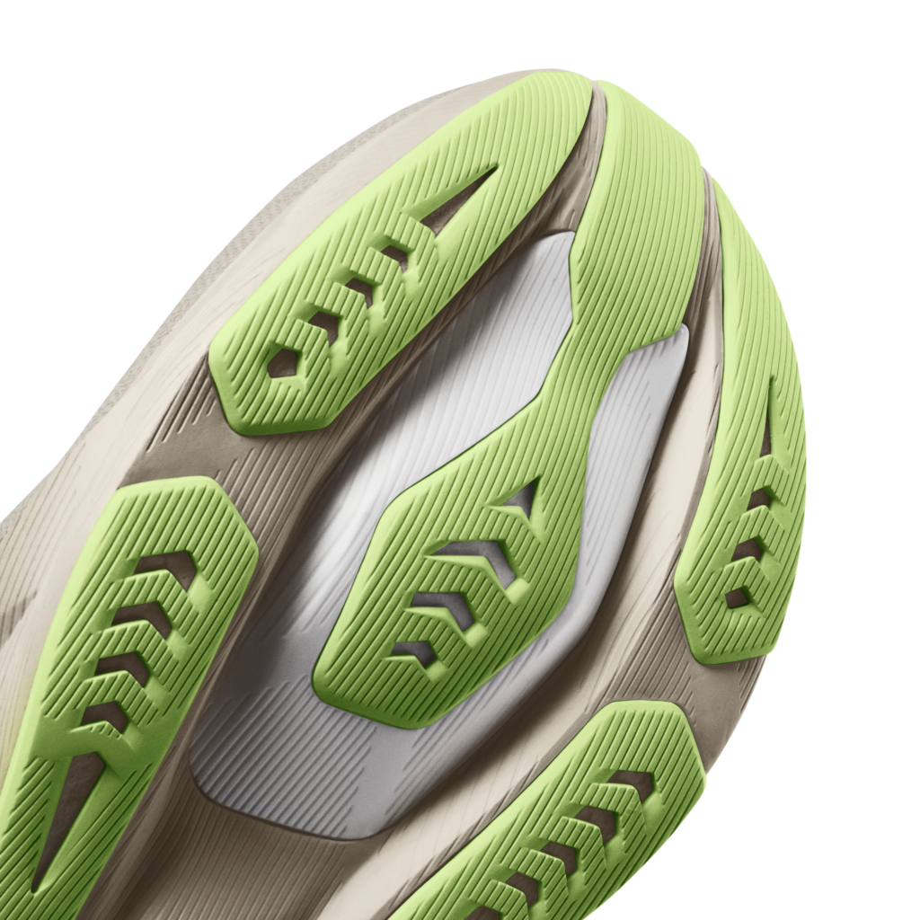 Detalle de la mediasuela de la ASICS Novablast 6 con FF TURBO SQUARED en el antepié.