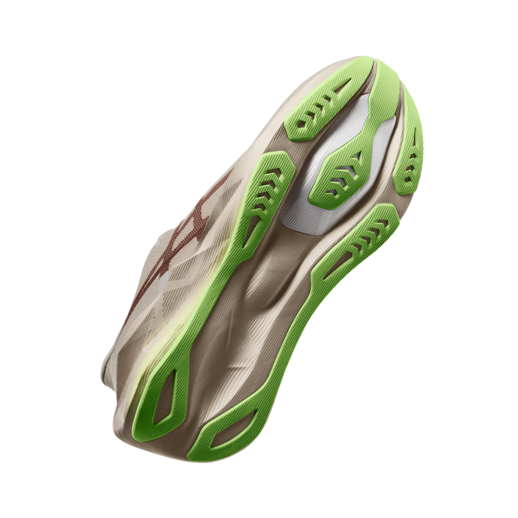 Suela de la ASICS Novablast 6 con goma ASICSGRIP en el antepié.