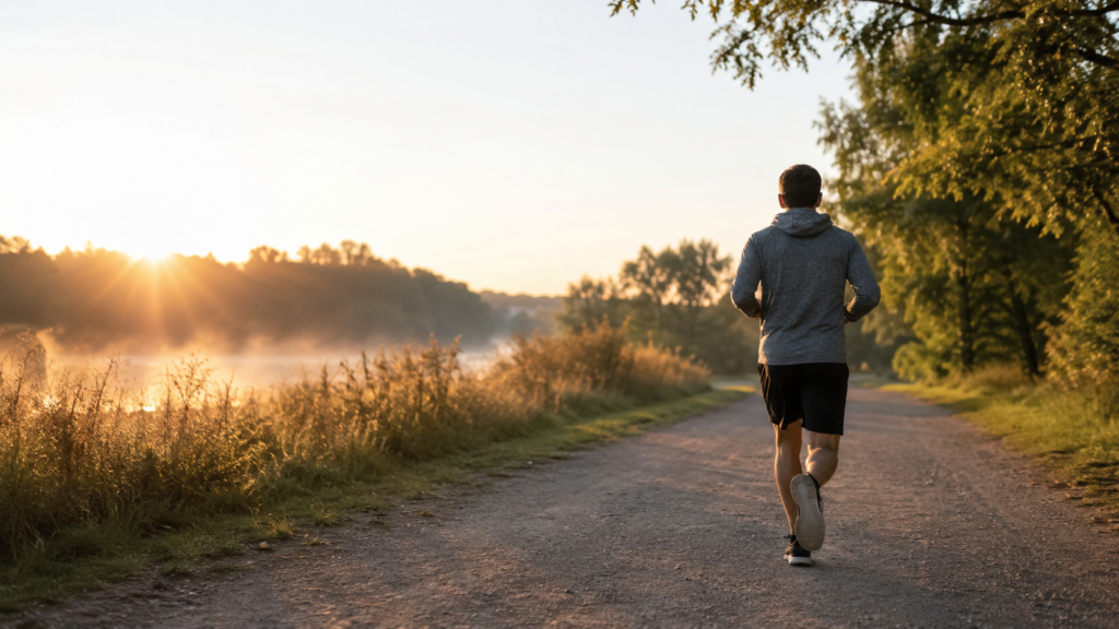 Corredor entrenando al aire libre como terapia para ansiedad y depresión