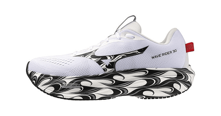 Mizuno Wave Rider 30, zapatilla de running neutra con MIZUNO ENERZY NXT y Wave Plate de longitud completa.