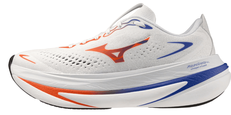 Mizuno Sky Prime, zapatilla de running maximalista con MIZUNO ENERZY NXT+, mediasuela alta y base ancha para rodajes cómodos